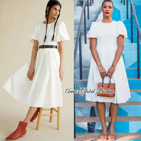 RARE NWT ANTHROPOLOGIE Eri + Ali Corset-Seamed Midi Dress - Picture 2 of 16